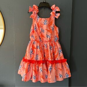 Peek Pink and Orange Monkey Ruffle Dress